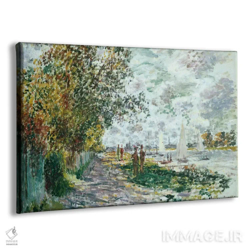 تابلو ساحل پتی ژنوویلیر، حدود ۱۸۷۵ اثر کلود مونه (نقاش معروف فرانسوی) - نمای پرسپکتیو محصول
