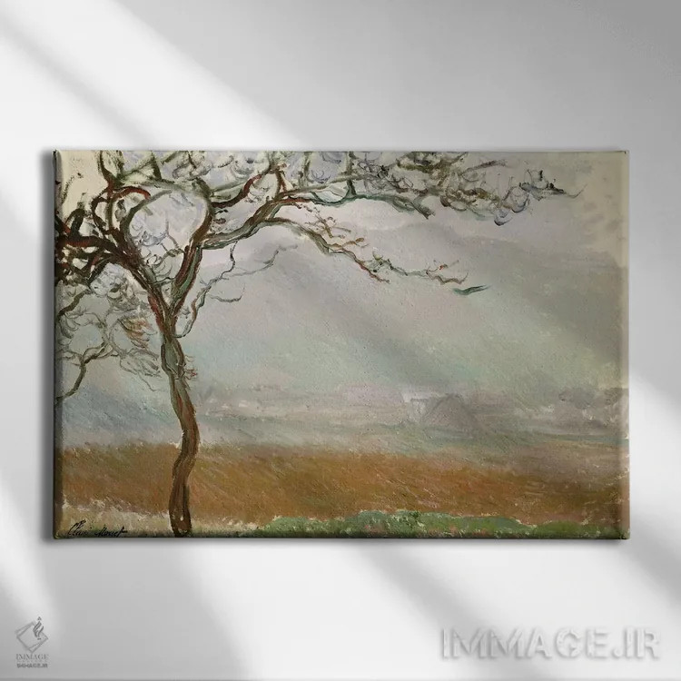 تابلو حومهٔ ژیورنی اثر کلود مونه (نقاش معروف فرانسوی) - نمای روبهرو روی دیوار