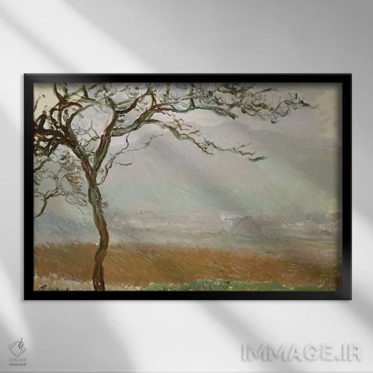 تابلو حومهٔ ژیورنی اثر کلود مونه (نقاش معروف فرانسوی) - نمای قابدار مشکی