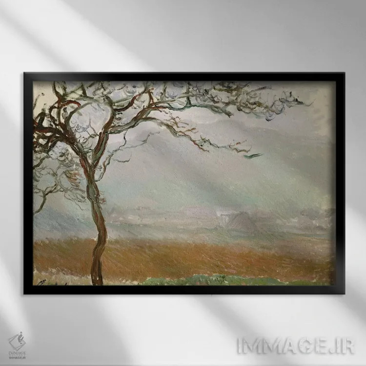 تابلو حومهٔ ژیورنی اثر کلود مونه (نقاش معروف فرانسوی) - نمای قابدار مشکی