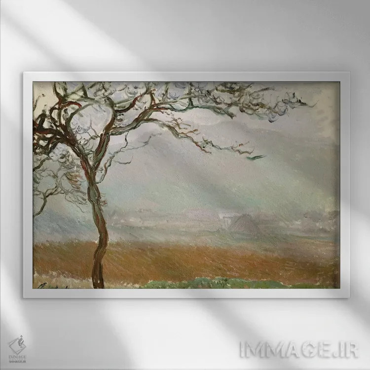 تابلو حومهٔ ژیورنی اثر کلود مونه (نقاش معروف فرانسوی) - نمای قابدار سفید