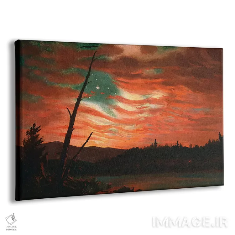 تابلو پرچم ما در آسمان اثر فردریک ادوین چرچ (نقاش آمریکایی سبک هودسونریور) - نمای پرسپکتیو محصول