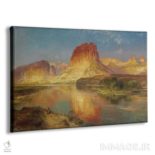 تابلو رود سبز وایومینگ، ۱۸۷۸ اثر توماس موران (نقاش منظره آمریکایی) - نمای پرسپکتیو محصول