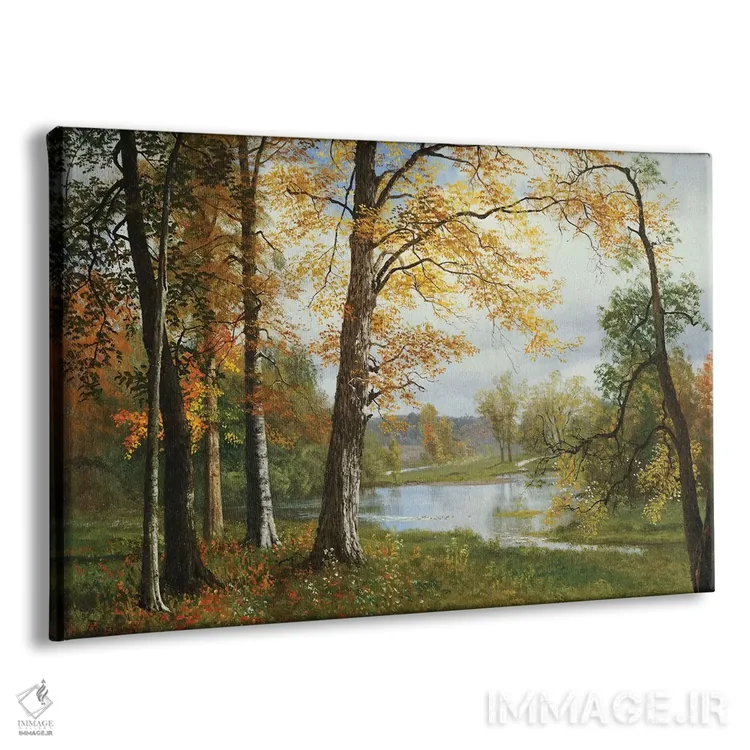 تابلو دریاچهای آرام اثر آلبرت بیرشتات (نقاش منظره آمریکایی) - نمای پرسپکتیو محصول