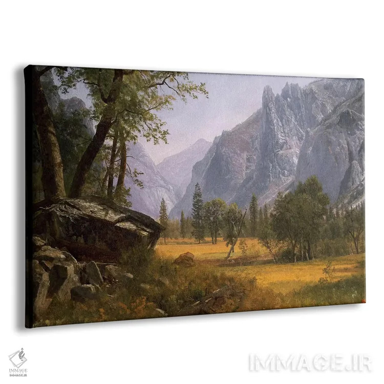 تابلو دره یوسیمیتی اثر آلبرت بیرشتات (نقاش منظره آمریکایی) - نمای پرسپکتیو محصول