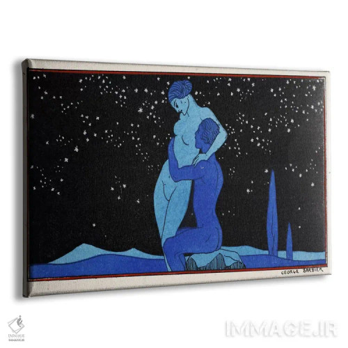 تابلو غروب (چاپ پوشوار) اثر جورج باربیه (طراح و تصویرگر فرانسوی) - نمای پرسپکتیو محصول
