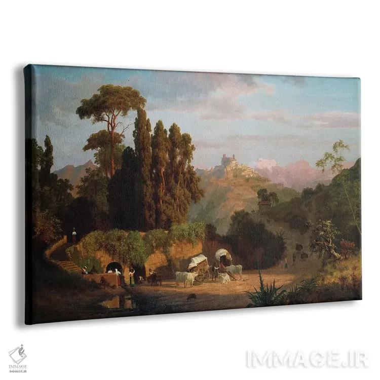 تابلو کوههای ایتالیا، ۱۸۵۹ اثر آلبرت بیرشتات (نقاش منظره آمریکایی) - نمای پرسپکتیو محصول