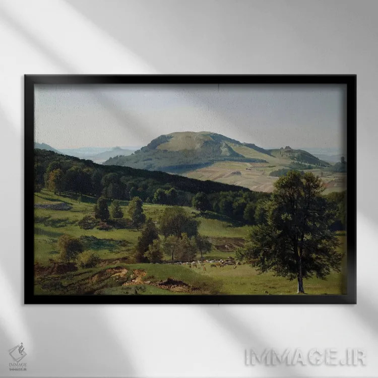 تابلو منظره اثر آلبرت بیرشتات (نقاش منظره آمریکایی) - نمای قابدار مشکی