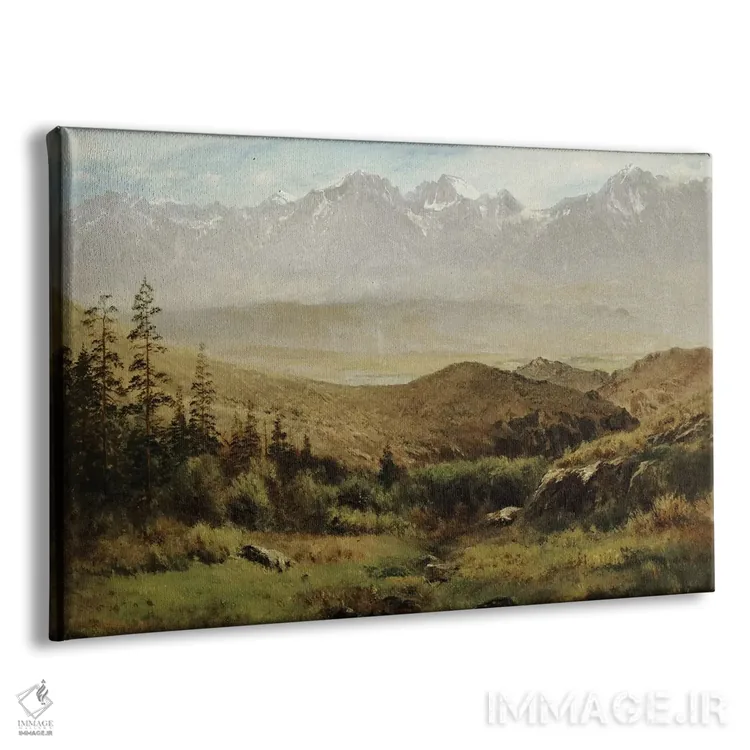 تابلو در دامنههای کوههای راکی اثر آلبرت بیرشتات (نقاش منظره آمریکایی) - نمای پرسپکتیو محصول