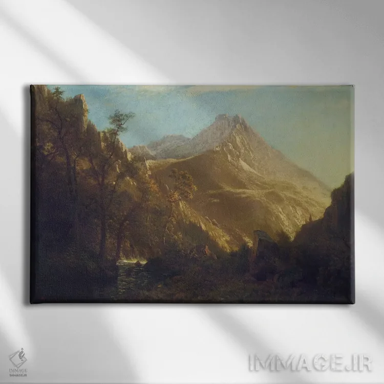 تابلو کوهستانهای وساچ (آمریکا) اثر آلبرت بیرشتات (نقاش منظره آمریکایی) - نمای روبهرو روی دیوار