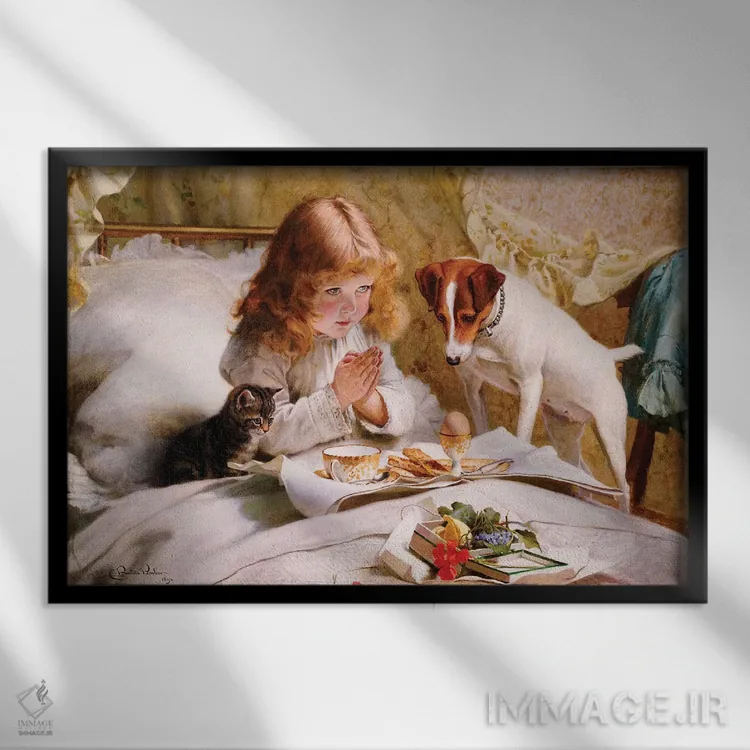 تابلو تعلیق، ۱۸۹۴ اثر چارلز برتون باربر (نقاش بریتانیایی) - نمای قابدار مشکی