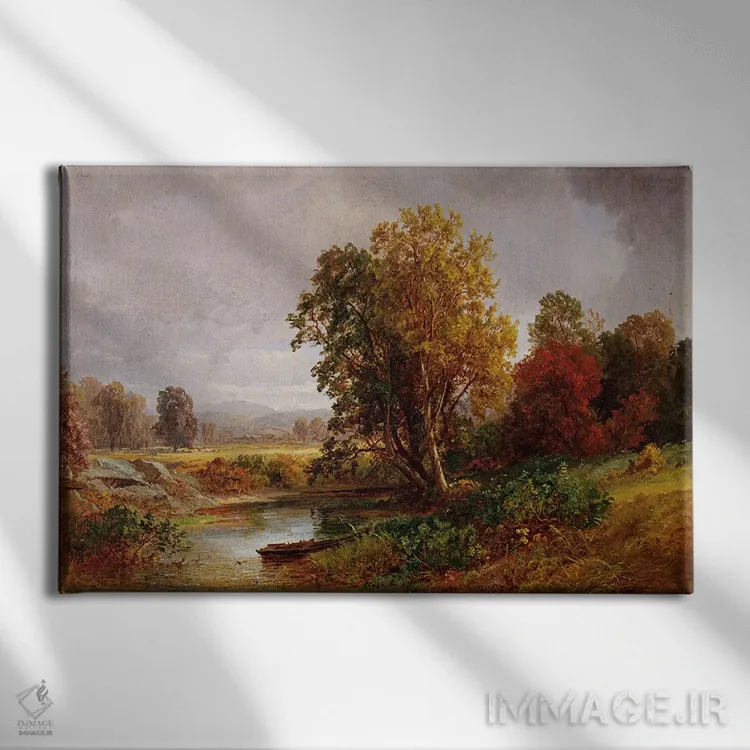 تابلو منظره پاییزی، ۱۸۸۲ اثر جسپر فرانسیس کروپسی - نمای روبهرو روی دیوار