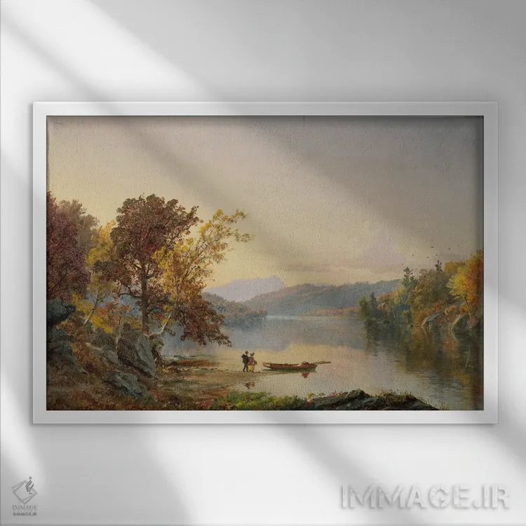 تابلو دریاچه جورج، ۱۸۷۱ اثر جسپر فرانسیس کروپسی - نمای قابدار سفید