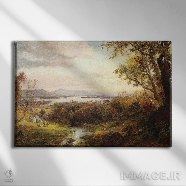 تابلو نمای رود هادسون، ۱۸۸۳ اثر جسپر فرانسیس کروپسی - نمای روبهرو روی دیوار
