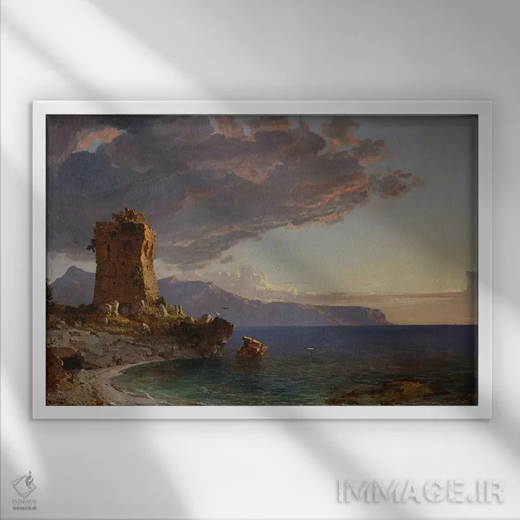تابلو جزیره کاپری، ۱۸۹۳ اثر جسپر فرانسیس کروپسی - نمای قابدار سفید