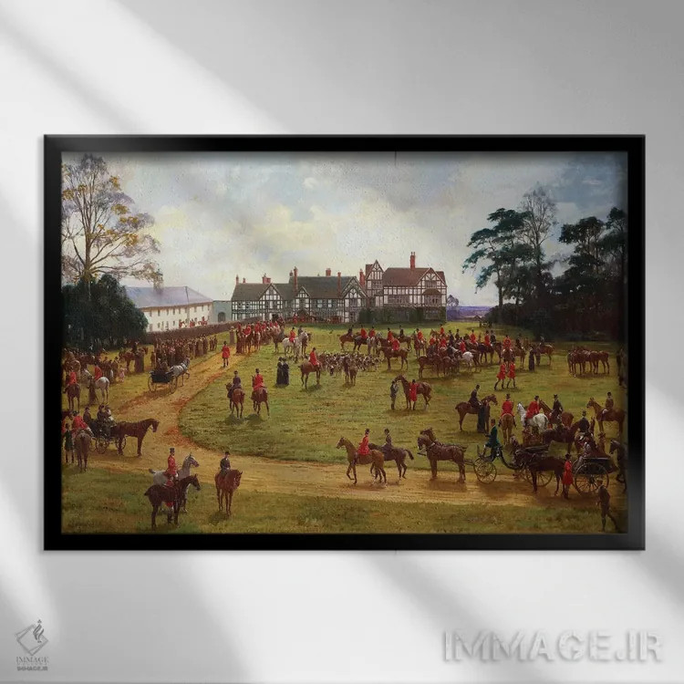 تابلو شکار چشایر (انگلستان) اثر جورج گودوین کیلبرن - نمای قابدار مشکی