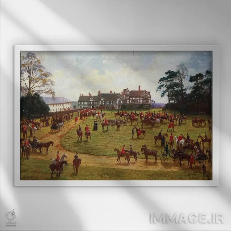 تابلو شکار چشایر (انگلستان) اثر جورج گودوین کیلبرن - نمای قابدار سفید