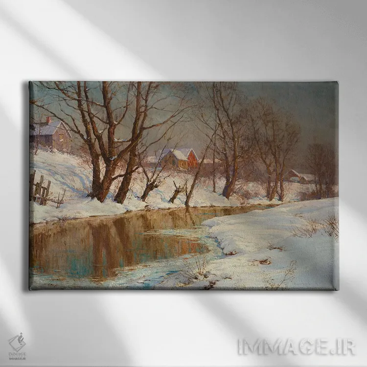 تابلو صبح زمستانی اثر والتر لاونت پالمر (نقاش آمریکایی) - نمای روبهرو روی دیوار