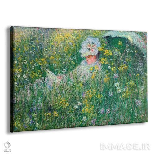 تابلو در چمنزار، ۱۸۷۶ اثر کلود مونه (نقاش معروف فرانسوی) - نمای پرسپکتیو محصول