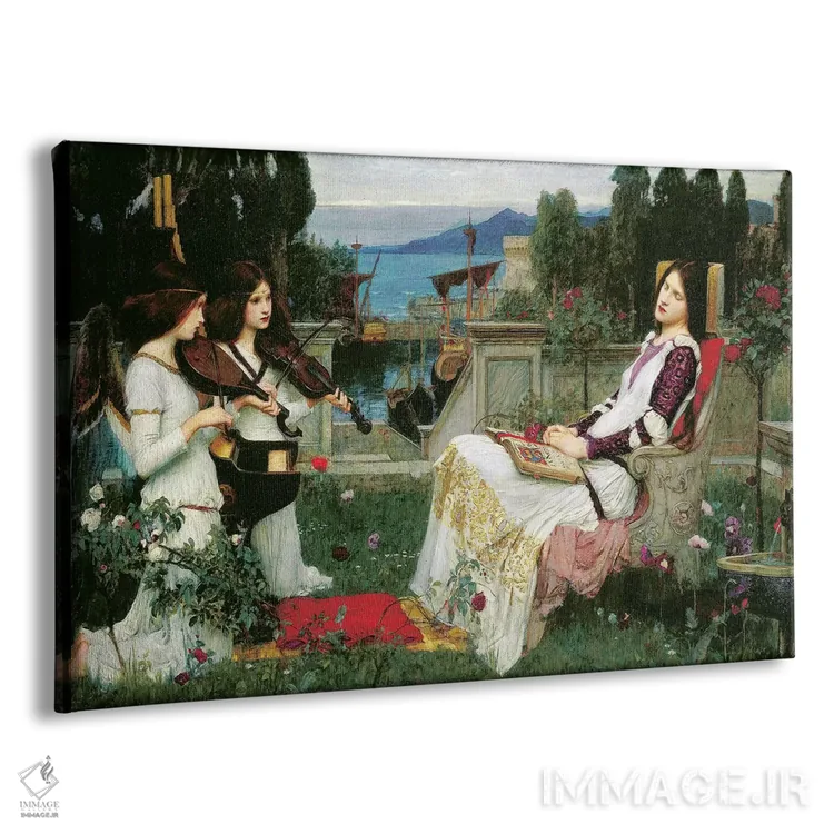 تابلو سنت سسیلیا (قدیسه موسیقی) اثر جان ویلیام واترهاوس (نقاش انگلیسی سبک پره-رافائلیت) - نمای پرسپکتیو محصول