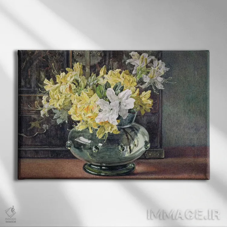 تابلو آزالیاها (گیاه زینتی) اثر هلن کوردهلیا کولمن آنجل - نمای روبهرو روی دیوار