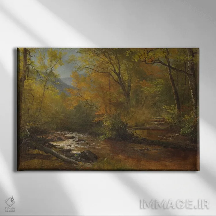 تابلو جوی آب در جنگل اثر آلبرت بیرشتات (نقاش منظره آمریکایی) - نمای روبهرو روی دیوار