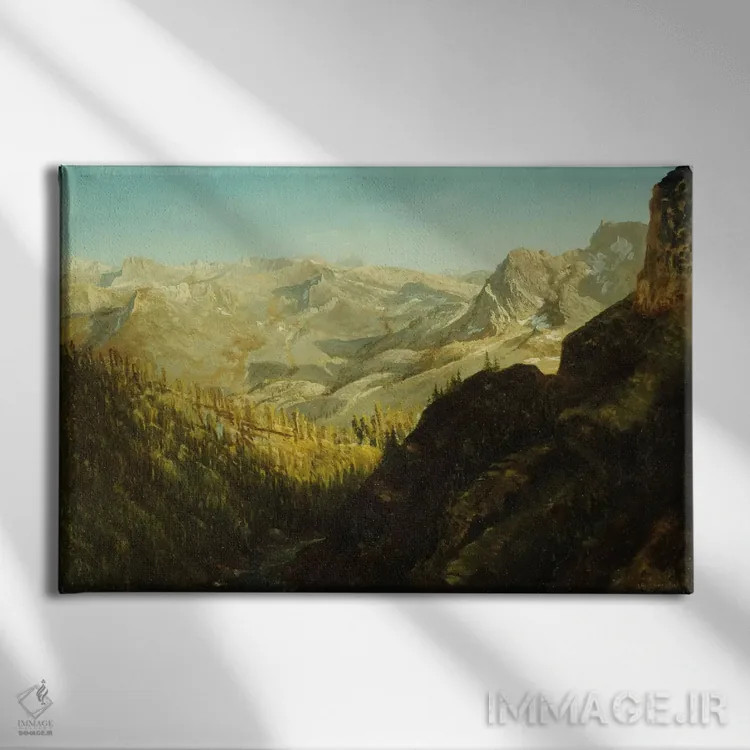 تابلو California,کوههای سیرا نوادا، کالیفرنیا اثر آلبرت بیرشتات (نقاش منظره آمریکایی) - نمای روبهرو روی دیوار