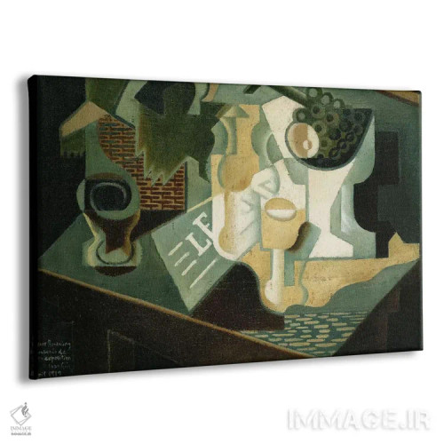 تابلو 1919,میز در مقابل ساختمان، ۱۹۱۹ اثر خوان گрис (نقاش کوبیست اسپانیایی) - نمای پرسپکتیو محصول