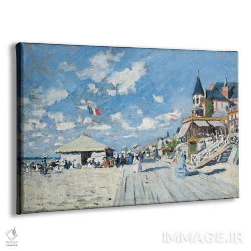 تابلو 1870,در ساحل تروویل، ۱۸۷۰ اثر کلود مونه (نقاش معروف فرانسوی) - نمای پرسپکتیو محصول