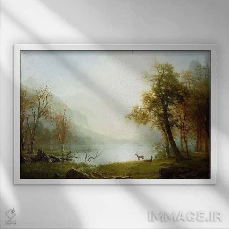 تابلو درهای در کینگز کنیون اثر آلبرت بیرشتات (نقاش منظره آمریکایی) - نمای قابدار سفید