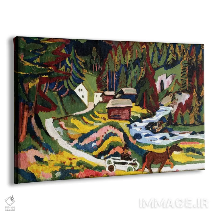 تابلو Sertig, 1924-25،منظره بهاری، سرتیگ، ۱۹۲۴–۱۹۲۵ اثر ارنست لودویگ کیرشنر (نقاش اکسپرسیونیست آلمانی) - نمای پرسپکتیو محصول