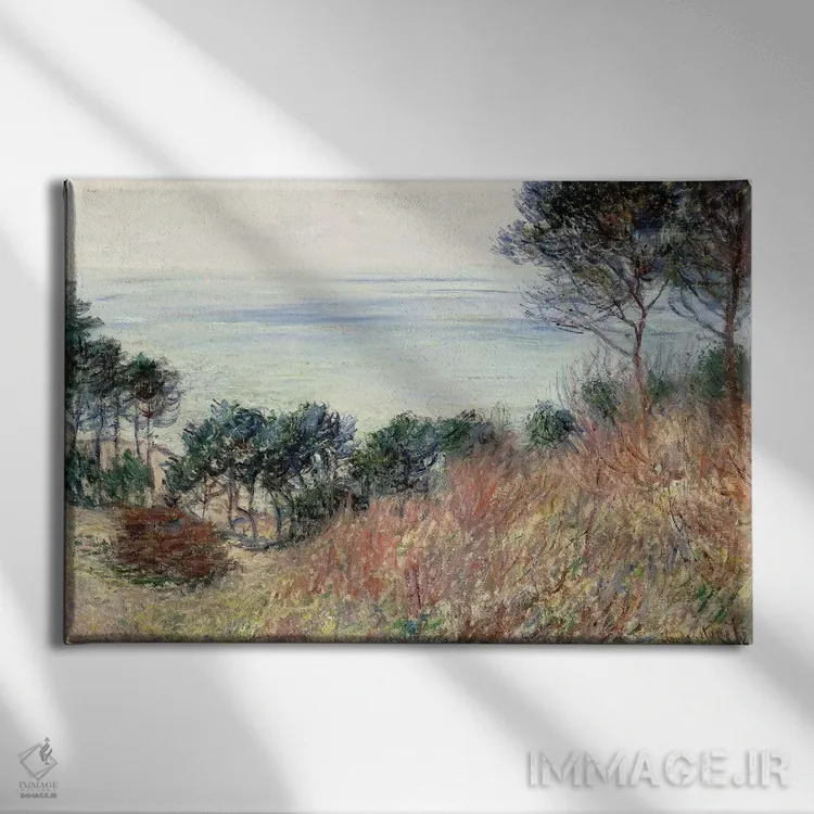 تابلو 1882،ساحل وارنجویل، ۱۸۸۲ اثر کلود مونه (نقاش معروف فرانسوی) - نمای روبهرو روی دیوار