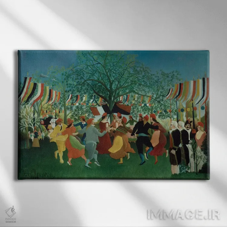 تابلو صدمین سالگرد استقلال، ۱۸۹۲ اثر آنری روسو - نمای روبهرو روی دیوار