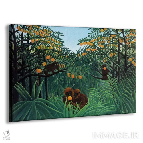 تابلو میمونها در جنگل، ۱۹۱۰ اثر آنری روسو - نمای پرسپکتیو محصول