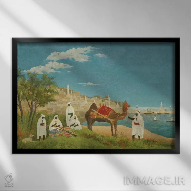 تابلو منظره، الجزیره، ۱۸۸۰ اثر آنری روسو - نمای قابدار مشکی