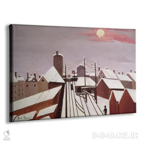 تابلو راهآهن اثر آنری روسو - نمای پرسپکتیو محصول