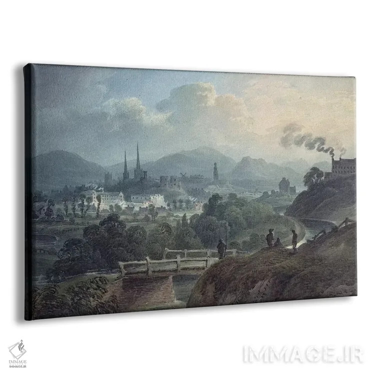 تابلو نمای شروزبری از آن سوی رود سوِرن اثر مکتب انگلیسی (سبک یا جنبش هنری) - نمای پرسپکتیو محصول