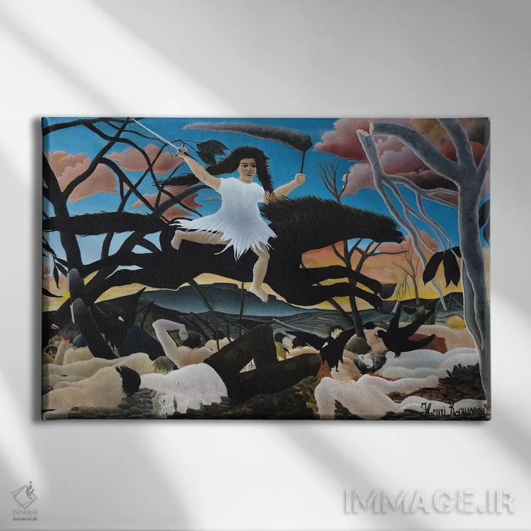 تابلو جنگ، سواری نفاق، ۱۸۹۴ اثر آنری روسو - نمای روبهرو روی دیوار