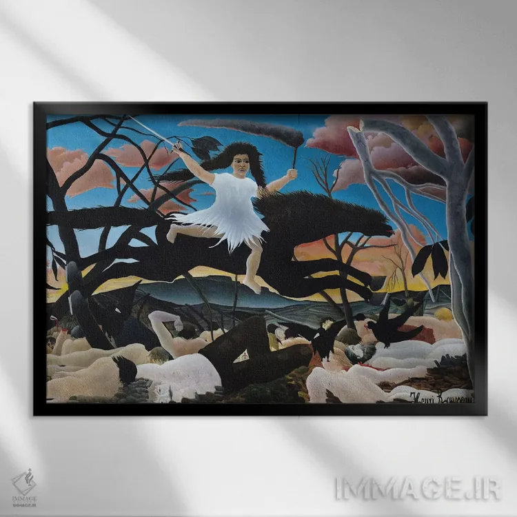 تابلو جنگ، سواری نفاق، ۱۸۹۴ اثر آنری روسو - نمای قابدار مشکی