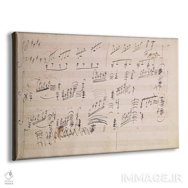 تابلو نت "سونات مهتاب" اثر لودویگ فان بتهوون (آهنگساز و نقاش آلمانی) - نمای پرسپکتیو محصول