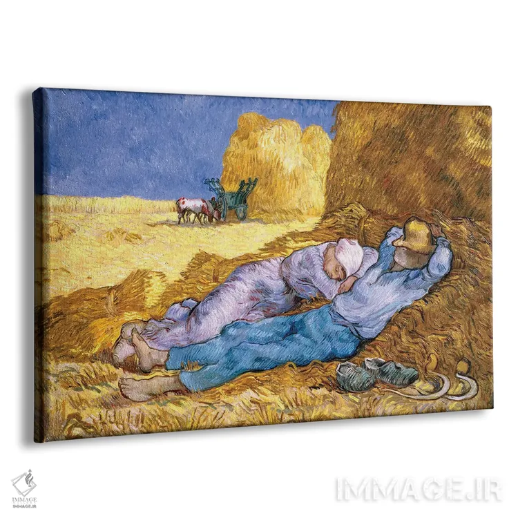 تابلو ظهر یا خواب نیمروزی، به تقلید از میه، ۱۸۹۰ اثر ونسان ون گوگ (نقاش مشهور هلندی پستامپرسیونیسم) - نمای پرسپکتیو محصول