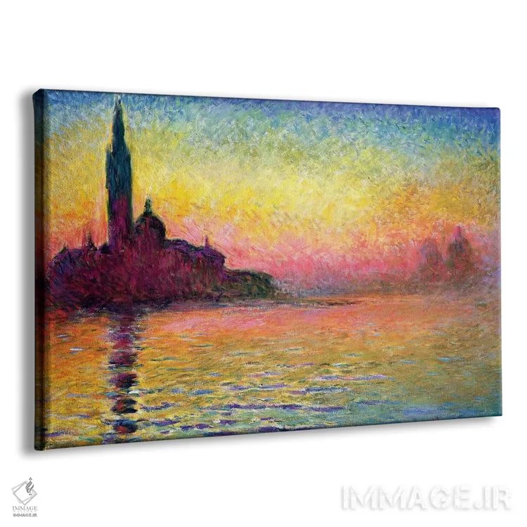 تابلو سان جورجیو مگیوره در غروب، ۱۹۰۸ (موزه ملی ولز، کاردیف) اثر کلود مونه (نقاش معروف فرانسوی) - نمای پرسپکتیو محصول