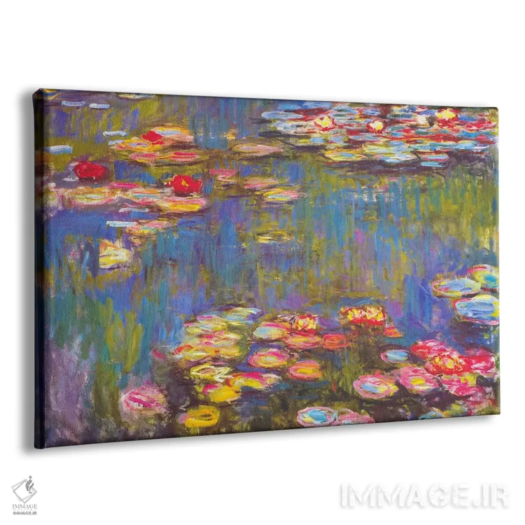 تابلو نیلوفرهای آبی، ۱۹۱۶ اثر کلود مونه (نقاش معروف فرانسوی) - نمای پرسپکتیو محصول