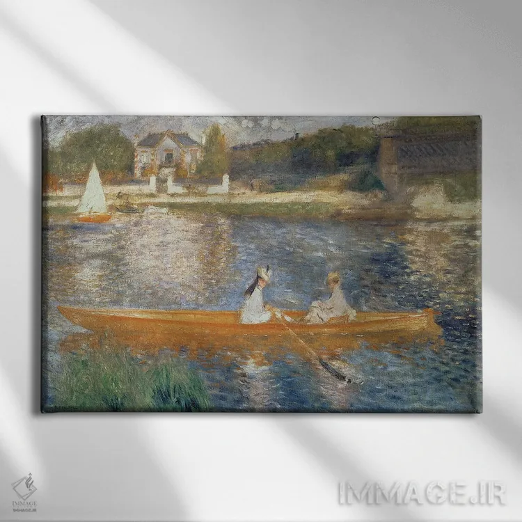 تابلو قایقسواری روی سن، حدود ۱۸۷۹ اثر پیر-اوگوست رنوار - نمای روبهرو روی دیوار