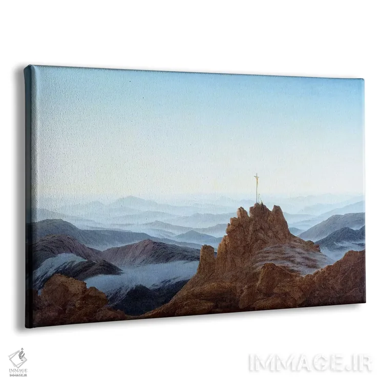 تابلو صبح در ریزنگبیرگه، ۱۸۱۰-۱۸۱۱ (کوهستان اروپا مرکزی) اثر کاسپار داوید فریدریش (نقاش رمانتیک آلمانی) - نمای پرسپکتیو محصول