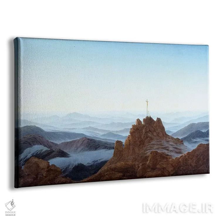 تابلو صبح در ریزنگبیرگه، ۱۸۱۰-۱۸۱۱ (کوهستان اروپا مرکزی) اثر کاسپار داوید فریدریش (نقاش رمانتیک آلمانی) - نمای پرسپکتیو محصول