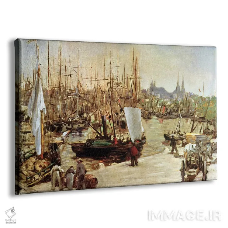 تابلو بندر بوردو، ۱۸۷۱ اثر ادوارد مانه (نقاش معروف فرانسوی) - نمای پرسپکتیو محصول