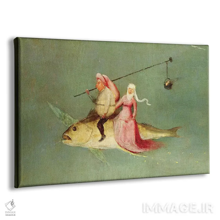تابلو جزئیات یک زوج سوار بر ماهی، وسوسه سنت آنتونی اثر هیرونیموس بوش - نمای پرسپکتیو محصول