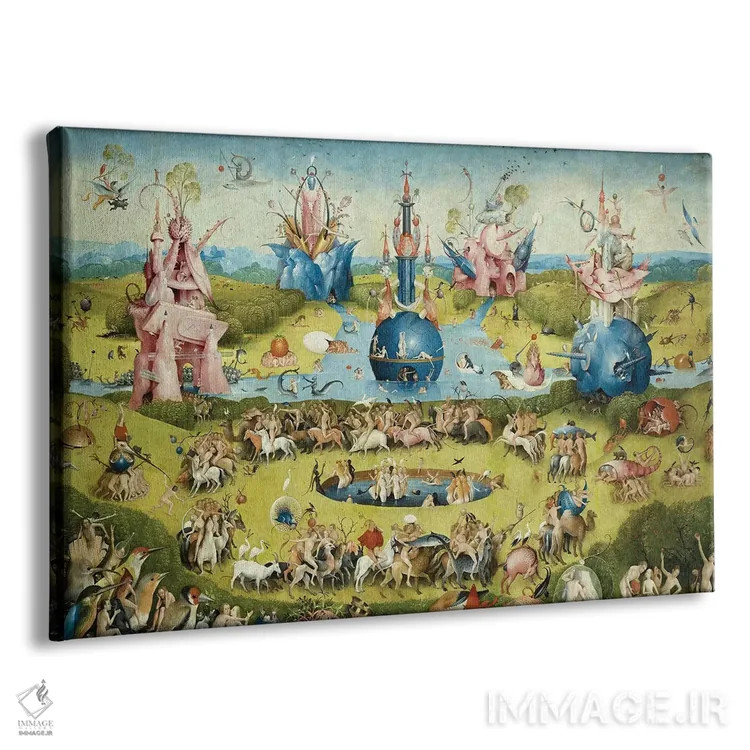 تابلو جزئیات نیمه بالایی پانل مرکزی، باغ لذات دنیوی، ۱۴۹۰-۱۵۰۰ اثر هیرونیموس بوش - نمای پرسپکتیو محصول
