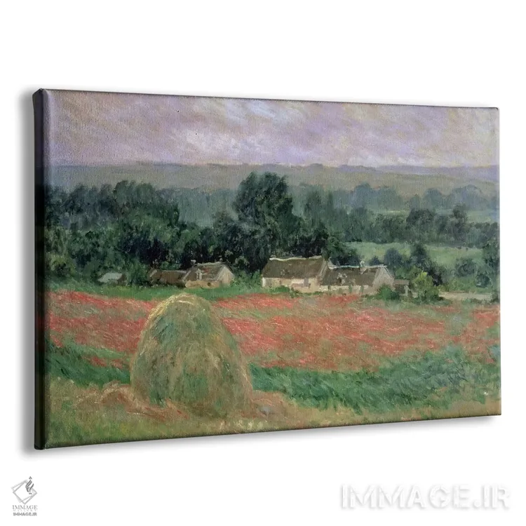 تابلو 1886,کومهٔ یونجه در ژیورنی، ۱۸۸۶ اثر کلود مونه (نقاش معروف فرانسوی) - نمای پرسپکتیو محصول